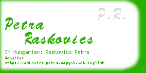 petra raskovics business card